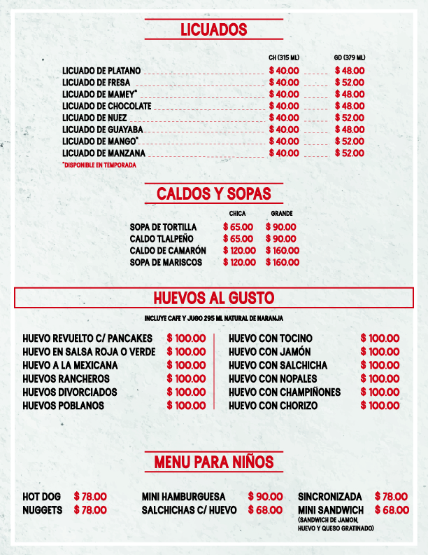La Finca de San Marcos Menu - Image 2